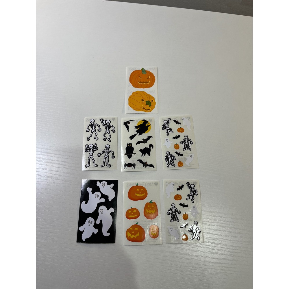 Vintage‎ Mrs Grossman's Halloween Sticker Lot 7 Sheets Reflections 2005 2012